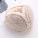 Winter Men and Women Riding Ear Covering Rabbit Fur Plush Knitted Warm Earmuffs Ear Protection Hat(Beige)