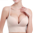 Wireless Sporty Shockproof Running Push Up Sports Bra, Size:L(Complexion)