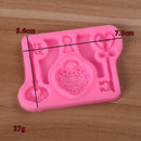2 PCS Food Love Lock Key Fondant Silicone Mold DIY Baking Cake Decoration Tool(Pink)