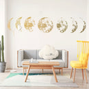 Inkjet Wall Stickers Moon Wallpaper Space Moon Wall Stickers Simple Crescent(Silver)