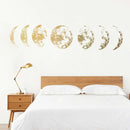 Inkjet Wall Stickers Moon Wallpaper Space Moon Wall Stickers Simple Crescent(Silver)