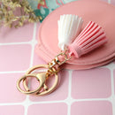 PU Leather Double Sided Girls Portable Folding Mirror Tassel Mini Makeup Mirror(Blue)