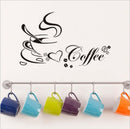 Love Coffee Cup Restaurant Wall Decoration Wall Stickers, Size:44X38cm