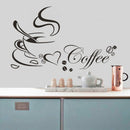 Love Coffee Cup Restaurant Wall Decoration Wall Stickers, Size:44X38cm
