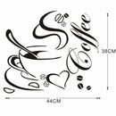 Love Coffee Cup Restaurant Wall Decoration Wall Stickers, Size:44X38cm