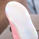 Kids Shoes Baby Infant Girls Eyelash Crystal Bowknot LED Luminous Boots Shoes Sneakers, Size:25(Pink with Cotton)