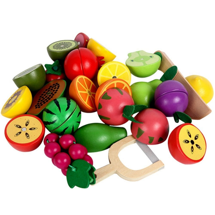 YLB-12 PCS Fruit Basket Children Wooden Magnetic Cut fruit and Vegetables Baby Cut Music Play House Kitchen Toys