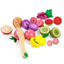 YLB-12 PCS Fruit Basket Children Wooden Magnetic Cut fruit and Vegetables Baby Cut Music Play House Kitchen Toys