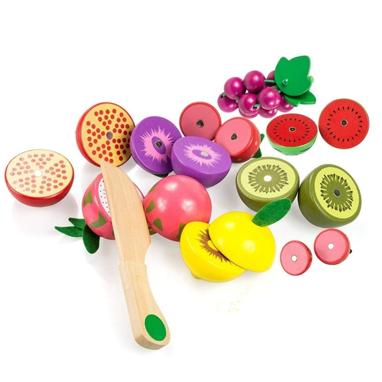 YLB-12 PCS Fruit Basket Children Wooden Magnetic Cut fruit and Vegetables Baby Cut Music Play House Kitchen Toys
