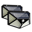 2 PCS 100 LEDs Outdoor Patio Solar Induction Wall Light Adjustable Balcony Garden Lighting Small Street Light