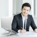 Aluminum Alloy Couch Notebook Mount Sofa Foldable Laptop Stand(Black)