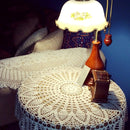 Exquisite Handmade Crochet Hook Flower Garden Mori Cotton Lace Openwork Woven Round Tablecloth, Size:60cm Diameter(Beige)