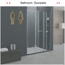 2 PCS Acrylic Toilet Symbol Adhesive Backed Bathroom Toilet Door Sign for Hotel(Silver)