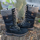 Winter Boots Women Boots Round Toe Platform Warm Females Boots Shoes, Size:39(Red)