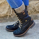 Winter Boots Women Boots Round Toe Platform Warm Females Boots Shoes, Size:39(Black)