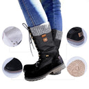 Winter Boots Women Boots Round Toe Platform Warm Females Boots Shoes, Size:40(Brown)