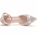 Rhinestone Stiletto Pointed Heel Women Shoes, Size:41(White)