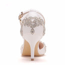 Rhinestone Stiletto Pointed Heel Women Shoes, Size:41(White)