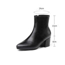 Autumn Winter Glitter Square Heel Pointed Low-Top Women Boots, Size:37(Silver)