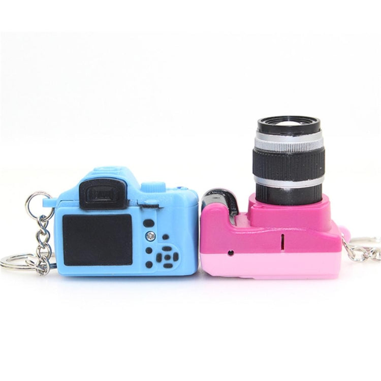 Children Mini SLR Camera Model Style Key Chain Small Pendant with Sound & LED Light(Blue)