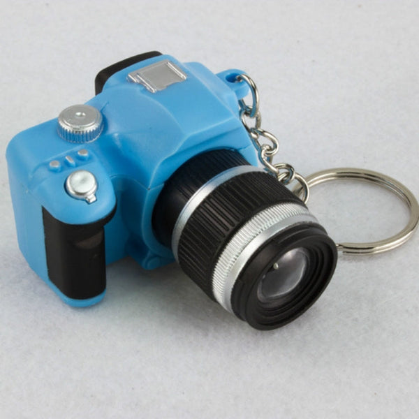 Children Mini SLR Camera Model Style Key Chain Small Pendant with Sound & LED Light(Blue)