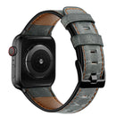 Vintage Oil Wax Cowhide Watch Band For Apple Watch 6&SE&5&4 44mm / 3&2&1 42mm(Gray)