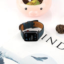 Vintage Oil Wax Cowhide Watch Band For Apple Watch 6&SE&5&4 44mm / 3&2&1 42mm(Bule)