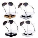Solar 360 Degree Rotating Turntable Colorful Lights Glasses Display Stand(White)