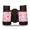 4X30 Binocular Telescope Bird Watching Telescope Gifts for Children(Cartoon Pink)