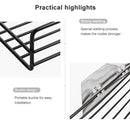 Wrought Iron Bathroom Shelf Wall Mounted Free Punch Toilet Rack(Black)