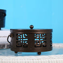 Creative Classical Fireproof Household Mosquito-Resistance Incense Tray Mosquito-repellent Incense Holder with Cover(Bronze)