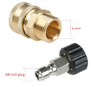 Pressure Washer Accessories Quick Connect Car Wash Water Hose Quick Connection, Typle:14-3/8 Male + 14-3/8 Female