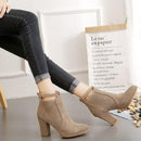 Women Shoes Suede Boots Pointed High Heels, Size:37(Black)