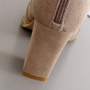 Women Shoes Suede Boots Pointed High Heels, Size:37(Black)