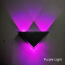 9W LED Triangle Wall Light Interior Corridor Aisle Lights(Purple Light)
