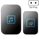 CACAZI A86 Electronic Music Remote Control Doorbell One For One AC Wireless Doorbell, Style:EU Plug(Black)