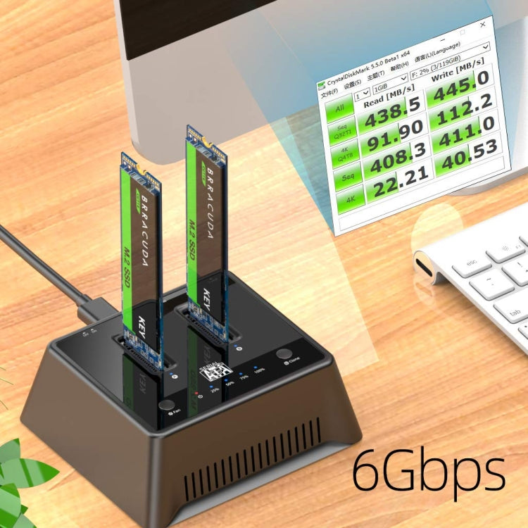 USB3.1 To M.2 SATA SSD Clone Docking Station External Hard Drive Enclosure