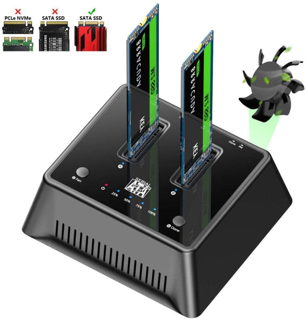 USB3.1 To M.2 SATA SSD Clone Docking Station External Hard Drive Enclosure