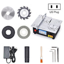 S3 96W Liftable Table Mini Table Saw Aluminum Cutting Machine,Spec: Black High Match(US Plug)