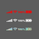 10 PCS Car Windshield Stickers Signal WiFi Power Vinyl Decal Car Stickers, Size: S( Red)