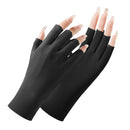 2 Pairs Ladies Sunscreen Gloves Half Finger Ice Silk Gloves,Style: Cent Finger(Black)