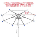 Polyester Parasol Replacement Cloth Round Garden Umbrella Cover, Size: 3m 8 Ribs(Khaki)