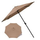 Polyester Parasol Replacement Cloth Round Garden Umbrella Cover, Size: 3m 8 Ribs(Khaki)