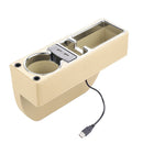 SUSISUN SNH010 Car Seat Gap Storage Box, Style:Positive Drive USB Charging(Apricot)