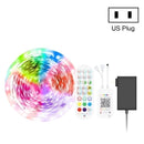 5M 300 LEDs Bluetooth Suit Smart Music Sound Control Light Strip Waterproof 5050 RGB Colorful Atmosphere LED Light Strip With 24-Keys Remote Control(US Plug)