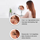 Desktop Double-SidedRound LED Luminous Makeup Mirror Liftable Magnifying Mirror, Specification:Plane + 3 Times Magnification(8-inch Battery Model)
