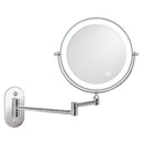 8 Inch Wall-Mounted Double-Sided Makeup Mirror LED Three-Tone Light Bathroom Mirror, Colour:USB Charging Silver(Seven Times Magnification)