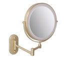 8 Inch Wall-Mounted Double-Sided Makeup Mirror LED Three-Tone Light Bathroom Mirror, Colour:USB Charging Matte Gold(Seven Times Magnification)