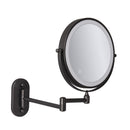 8 Inch Wall-Mounted Double-Sided Makeup Mirror LED Three-Tone Light Bathroom Mirror, Colour:USB Charging Black(Seven Times Magnification)