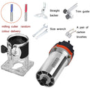 Woodworking Trimming Machine Multifunctional Electric Wood Milling Slotting Machine Engraving Tools US Plug, Material:720W Aluminum Body